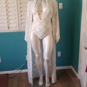 White Monokini With Bling Detail 3X